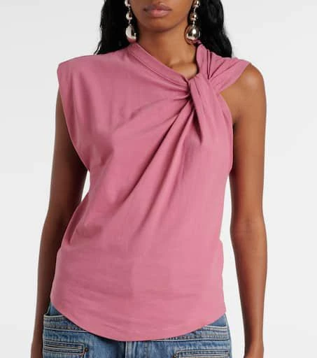 Isabel Marant Nayda asymmetrical cotton jersey T-shirt 4