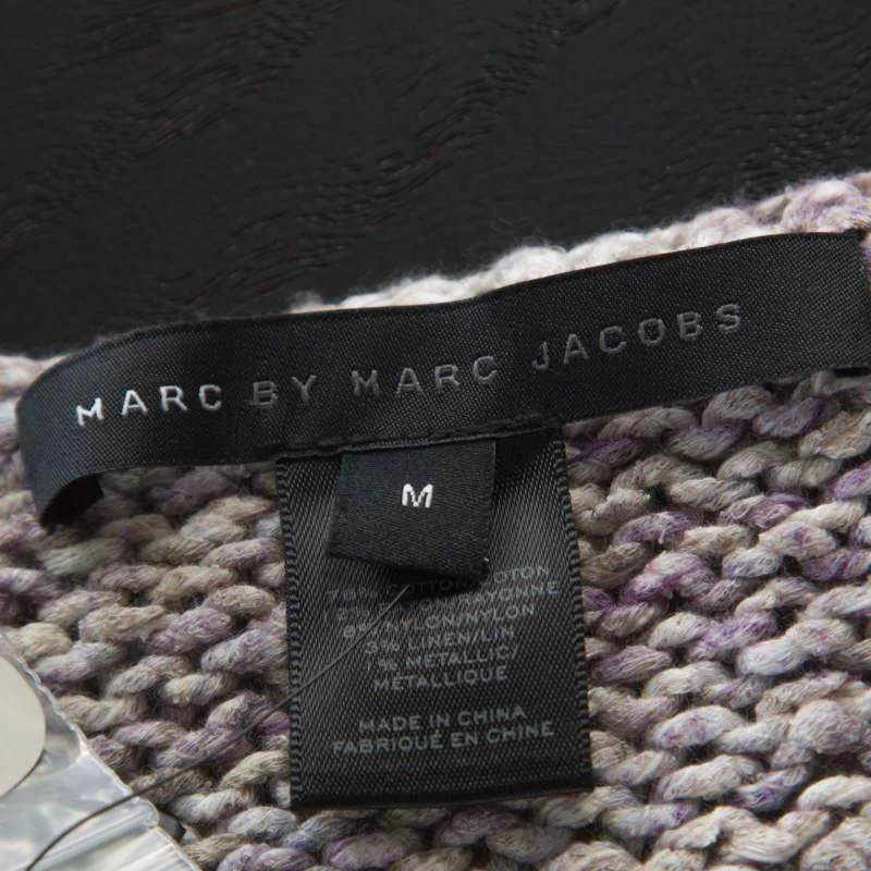 Marc Jacobs Marc by Marc Jacobs Grey & Purple Cotton Blend Hand Knit Sweater M 5