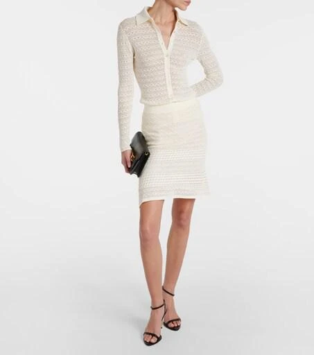 tom ford crochet dress Metallic open-knit maxi dress - dark brown