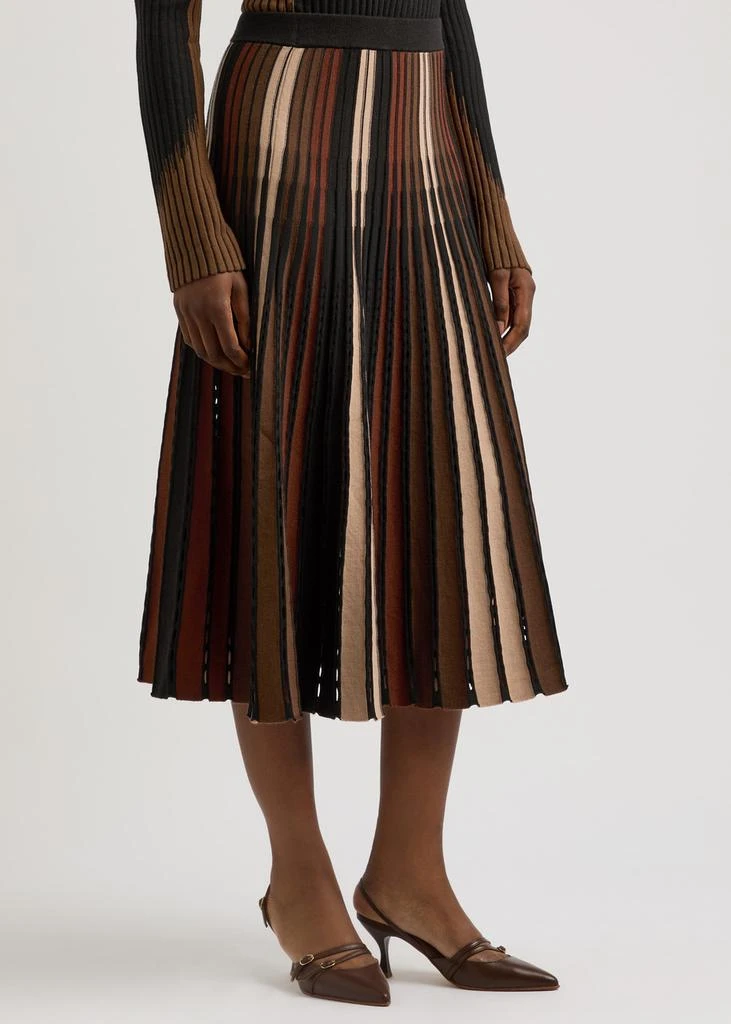 Diane von Furstenberg Tribeca striped pleated midi skirt 2