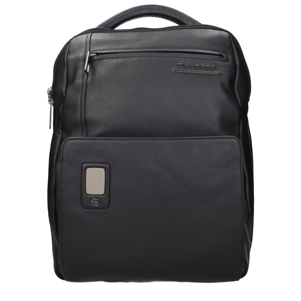 PIQUADRO Piquadro Black Leather Backpacks