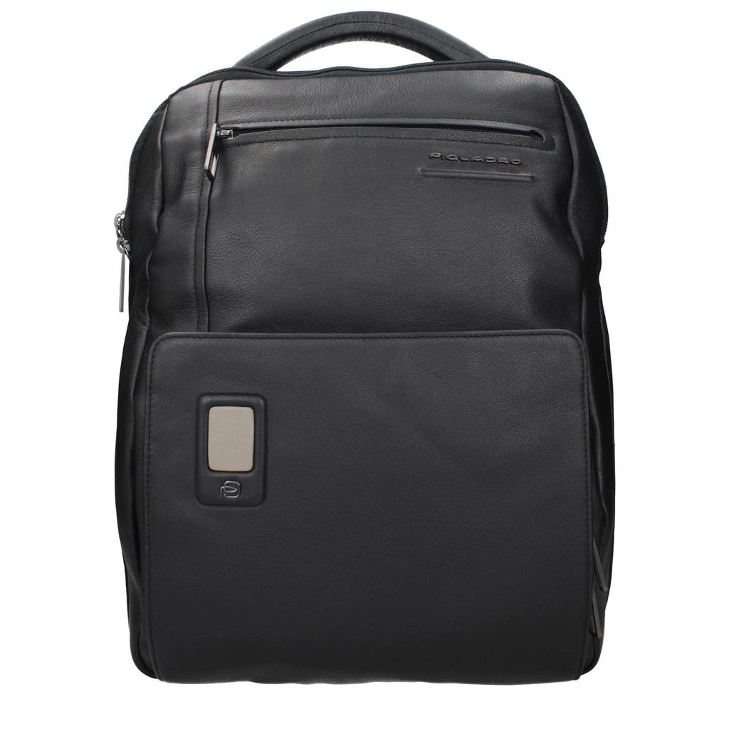PIQUADRO Piquadro Black Leather Backpacks 1
