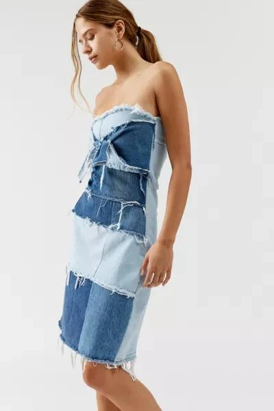 Urban Renewal Urban Renewal Remade Pieced Denim Mini Dress 4