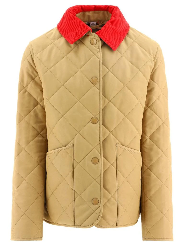 Burberry Kids Burberry Kids Corduroy Collar Diamond Quilted Jacket 1