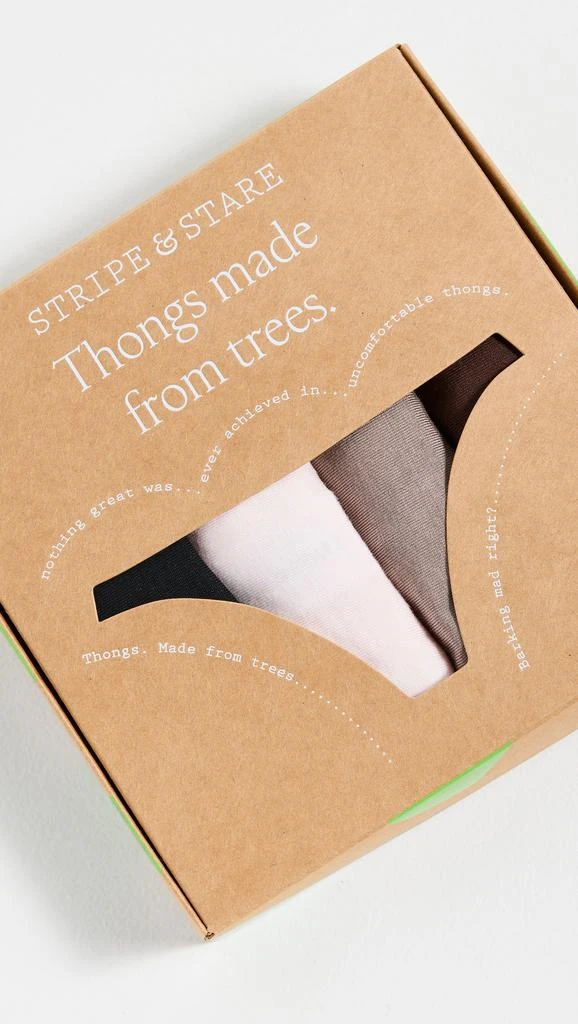 Stripe  Stare High Waisted Thong Four Pack 5
