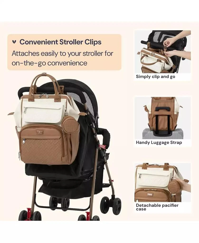 BabbleRoo Kids Premium Faux Leather Diaper Bag Backpack Spacious 
Stylish Nappy Organizer Midnight Blue 5