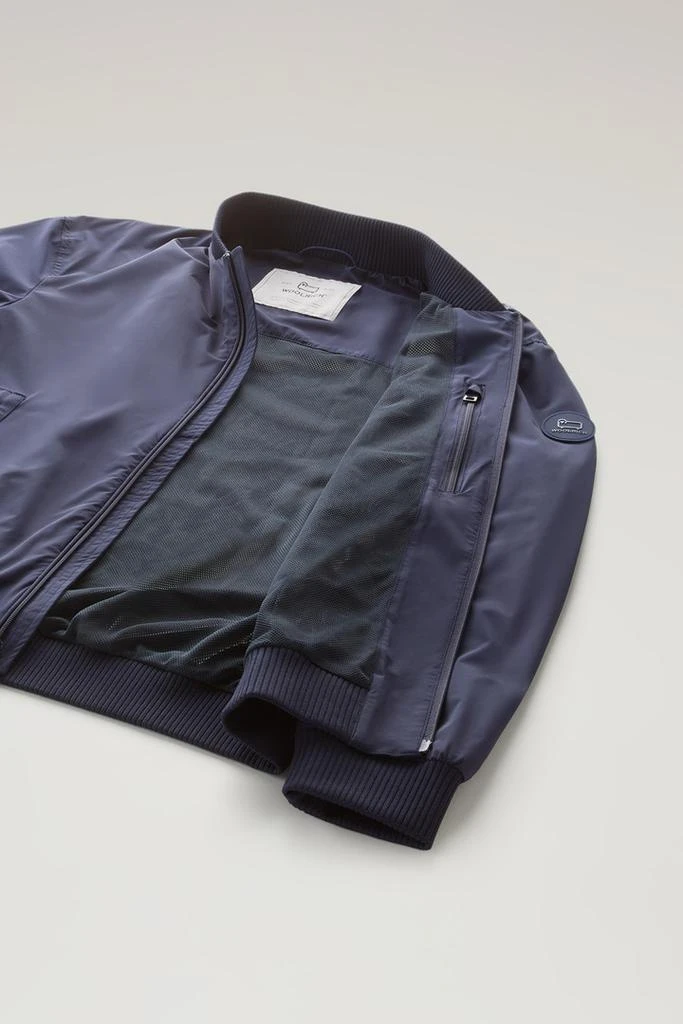 Woolrich Stretch Matt Finish Nylon Bomber Jacket - Men - Blue 5