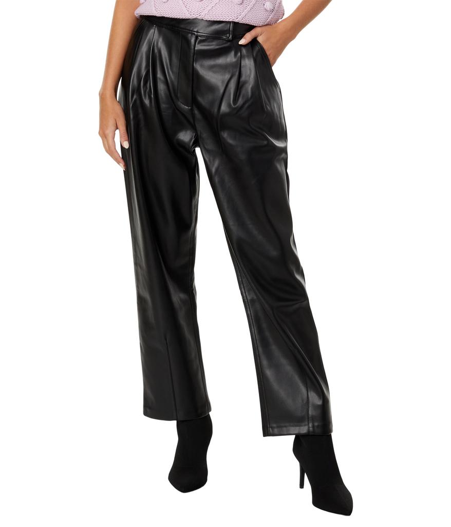 English Factory Faux Leather Pleated Trouser Pants