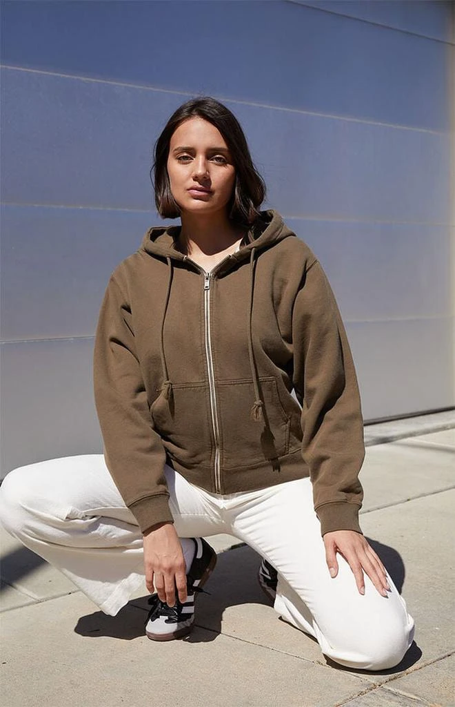 John Galt Brown Full Zip Hoodie 1