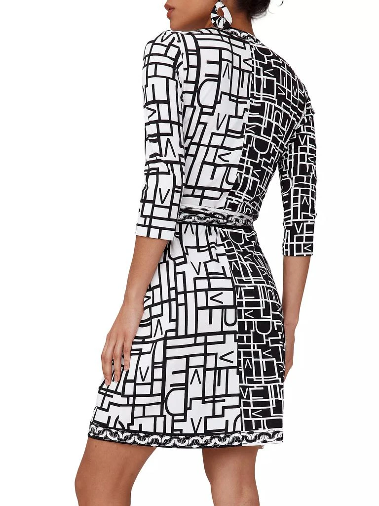 Diane von Furstenberg Hera Logo &amp; Chain-Link Mini Wrap Dress 3