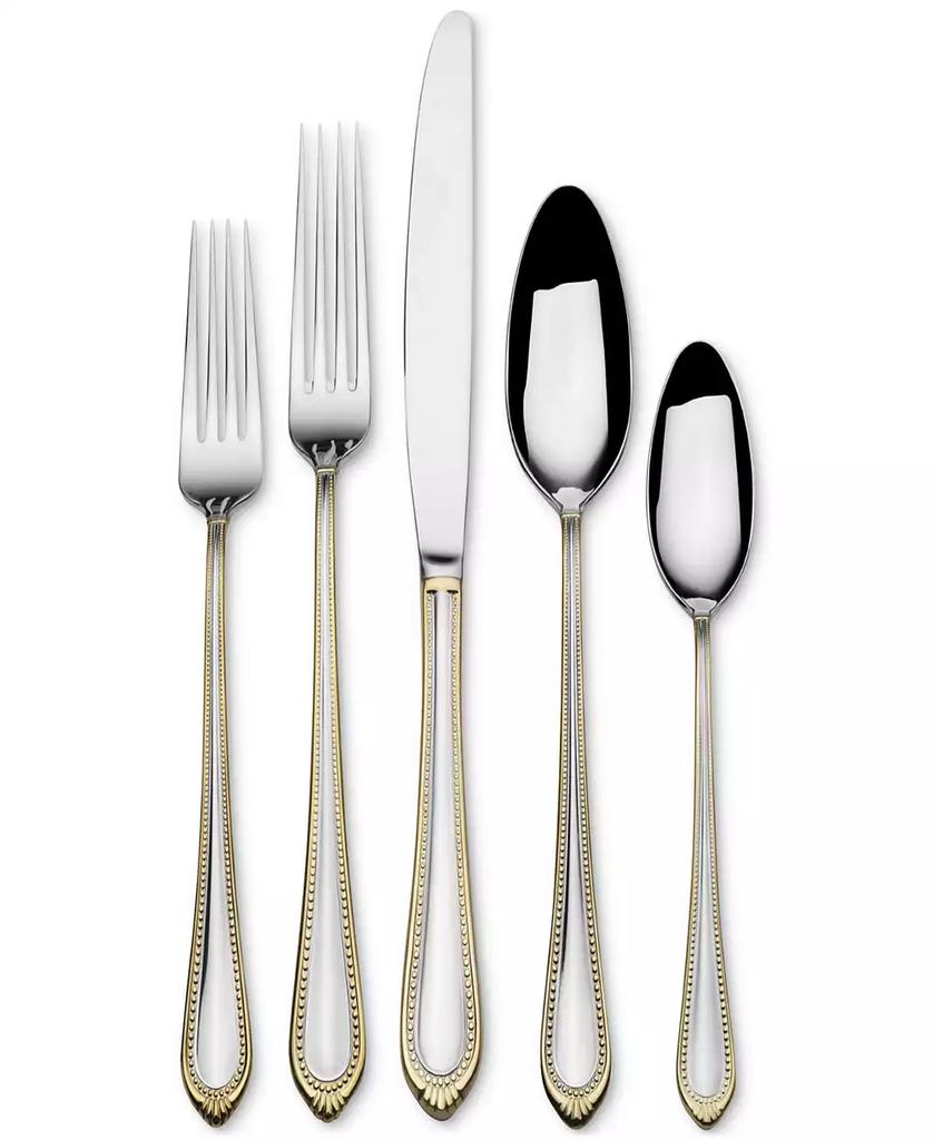 Mikasa Regent Bead Gold 65 Piece Flatware Set