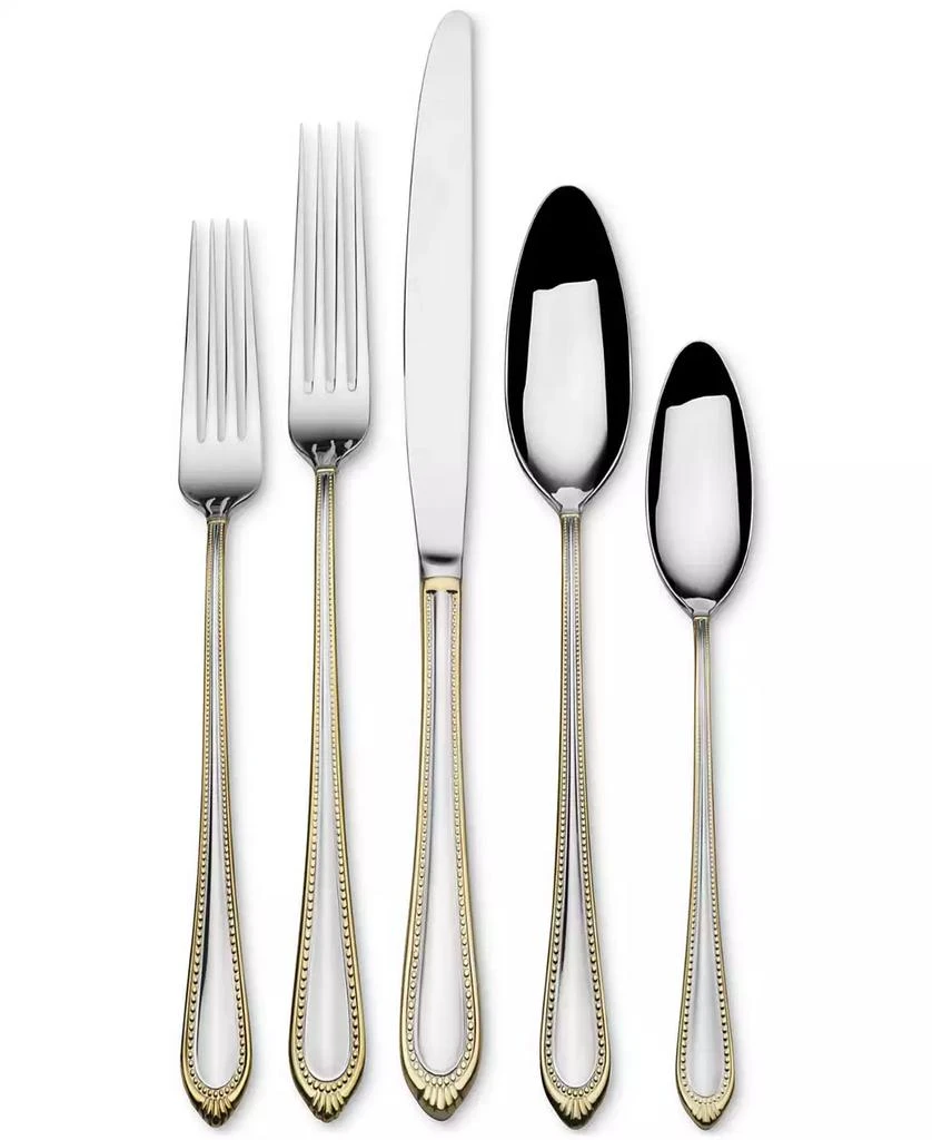 Mikasa Regent Bead Gold 65 Piece Flatware Set 1