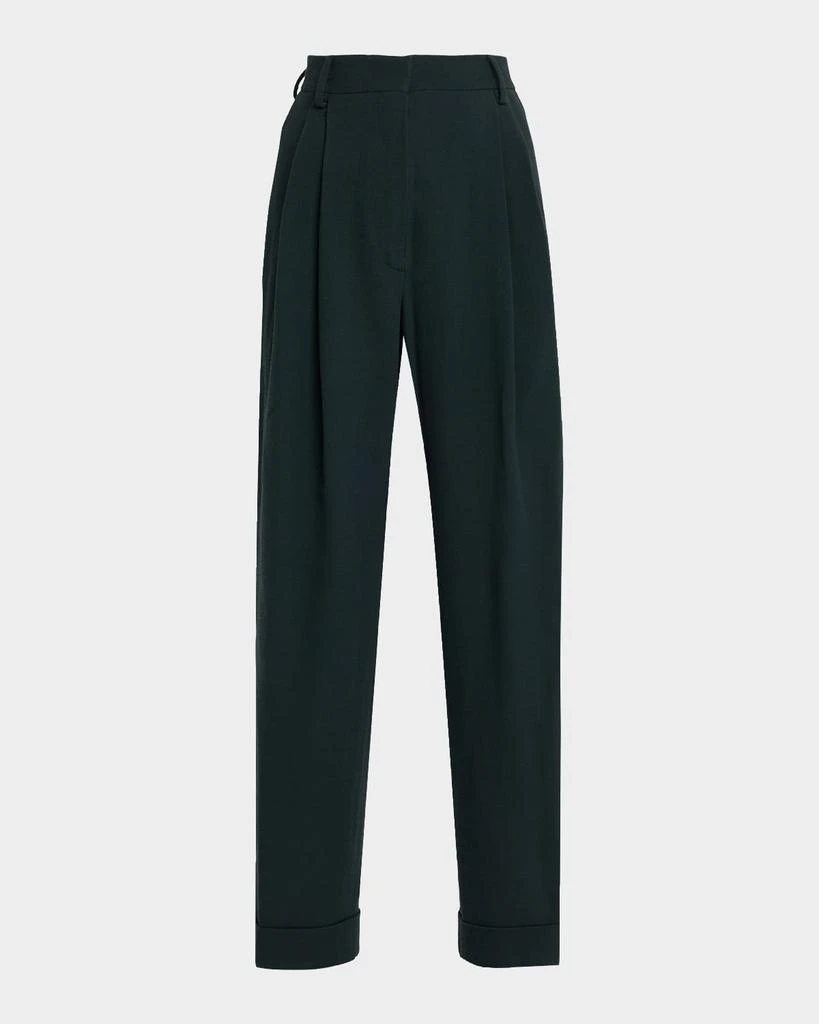 Dries Van Noten Partan Pleated Straight-Leg Ankle Pants 1