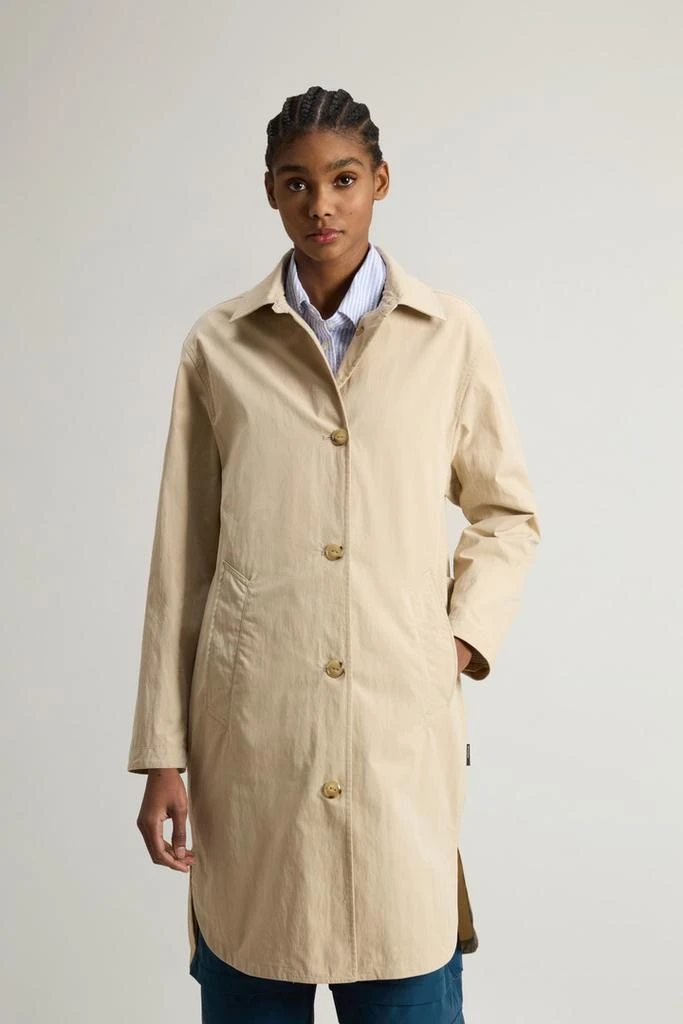 Woolrich Overcoat in Limonta Cotton Blend - Women - Beige 1