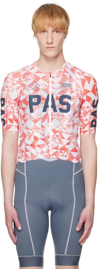 Pas Normal Studios Red & White 'PAS' Mechanism Pro Jersey T-shirt 1