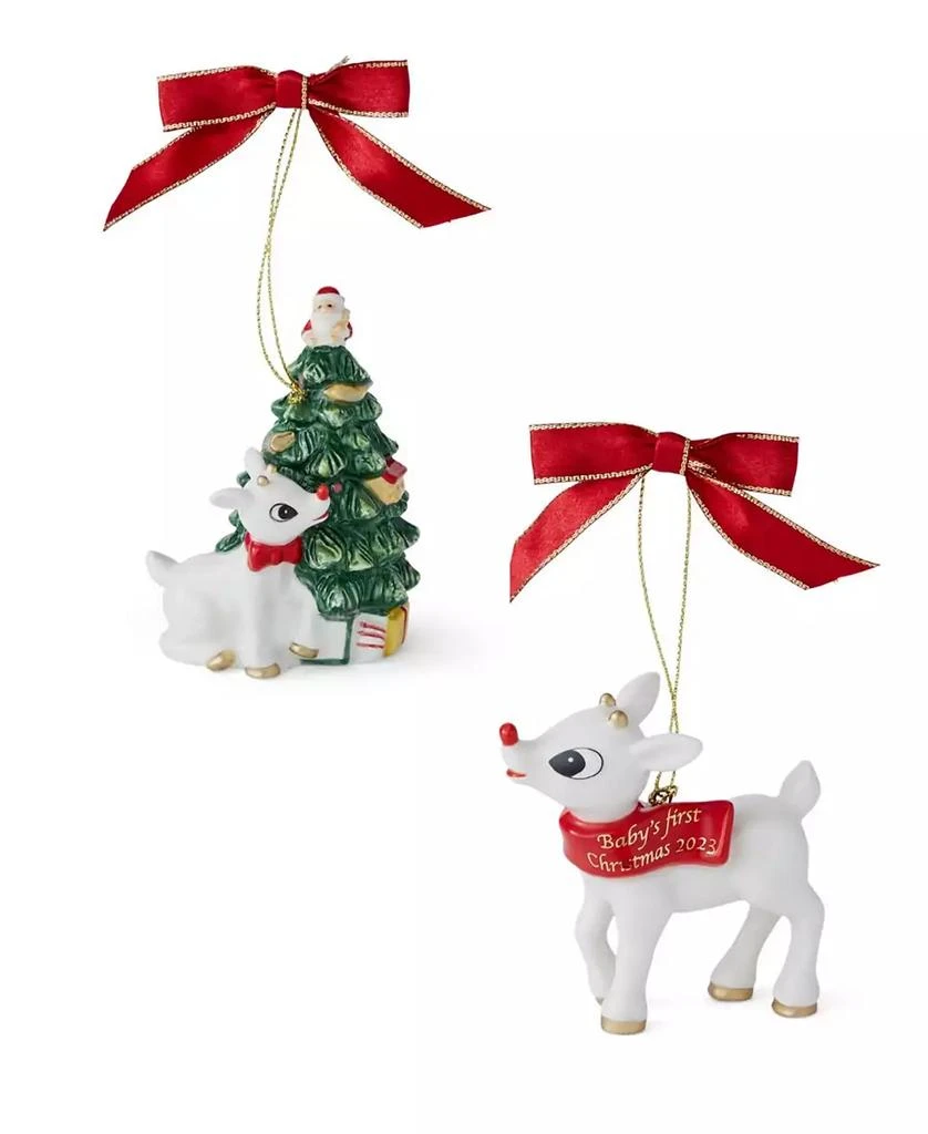 Spode Rudolph 2 Piece Ornament Set 1