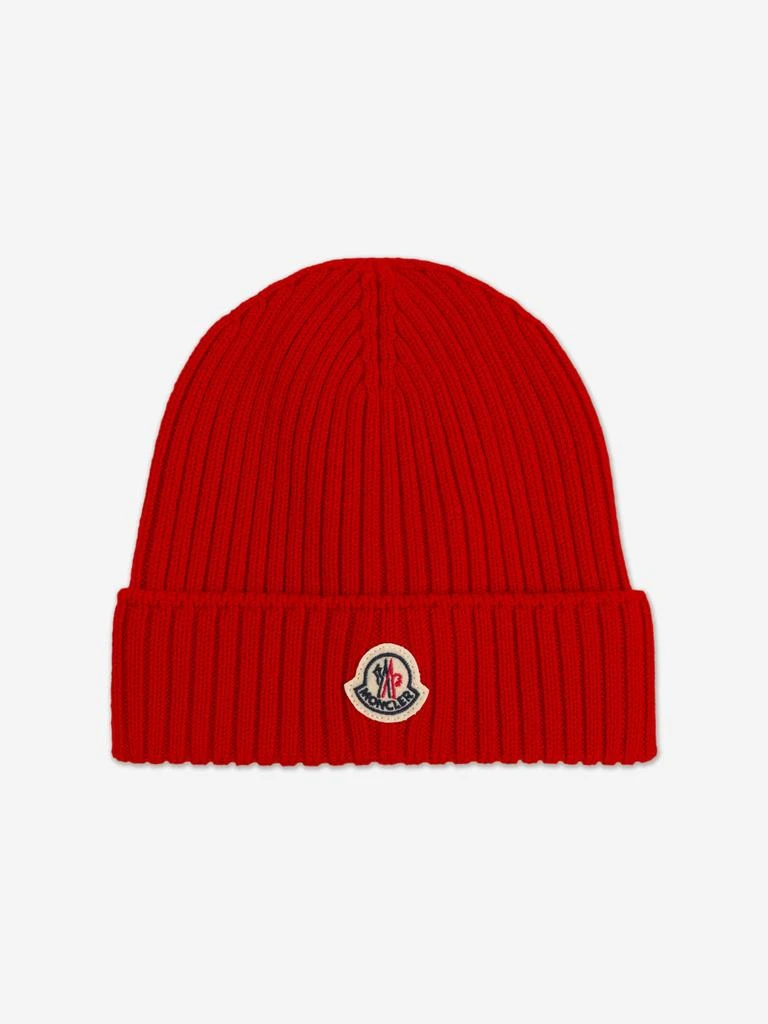 Moncler Moncler Enfant Boys Wool Knit Beanie Hat in Red