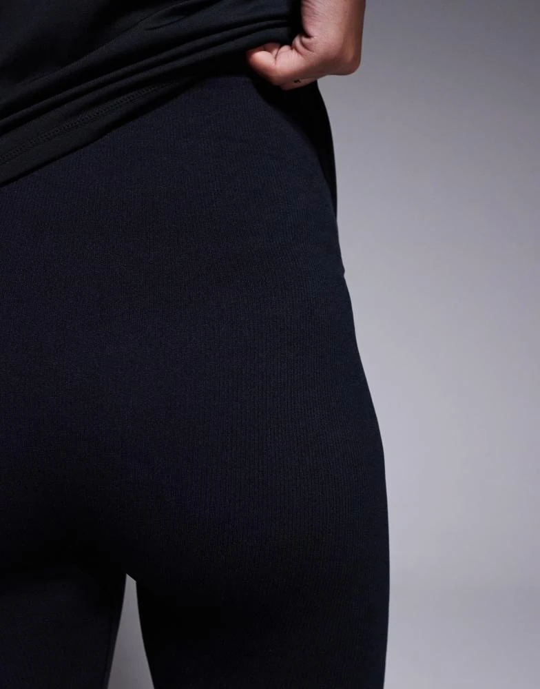 4505 4505 Maternity seamless baby rib high waist gym leggings in black 5