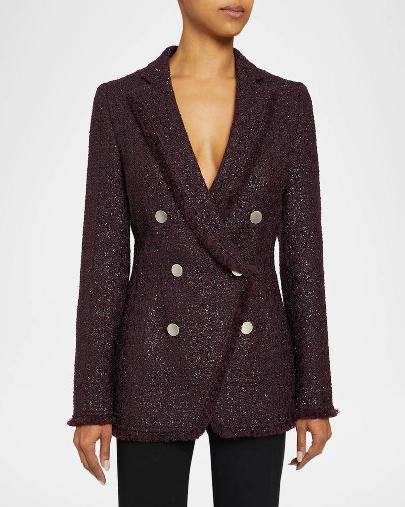 Santorelli Double-Breasted Metallic Tweed Jacket 4