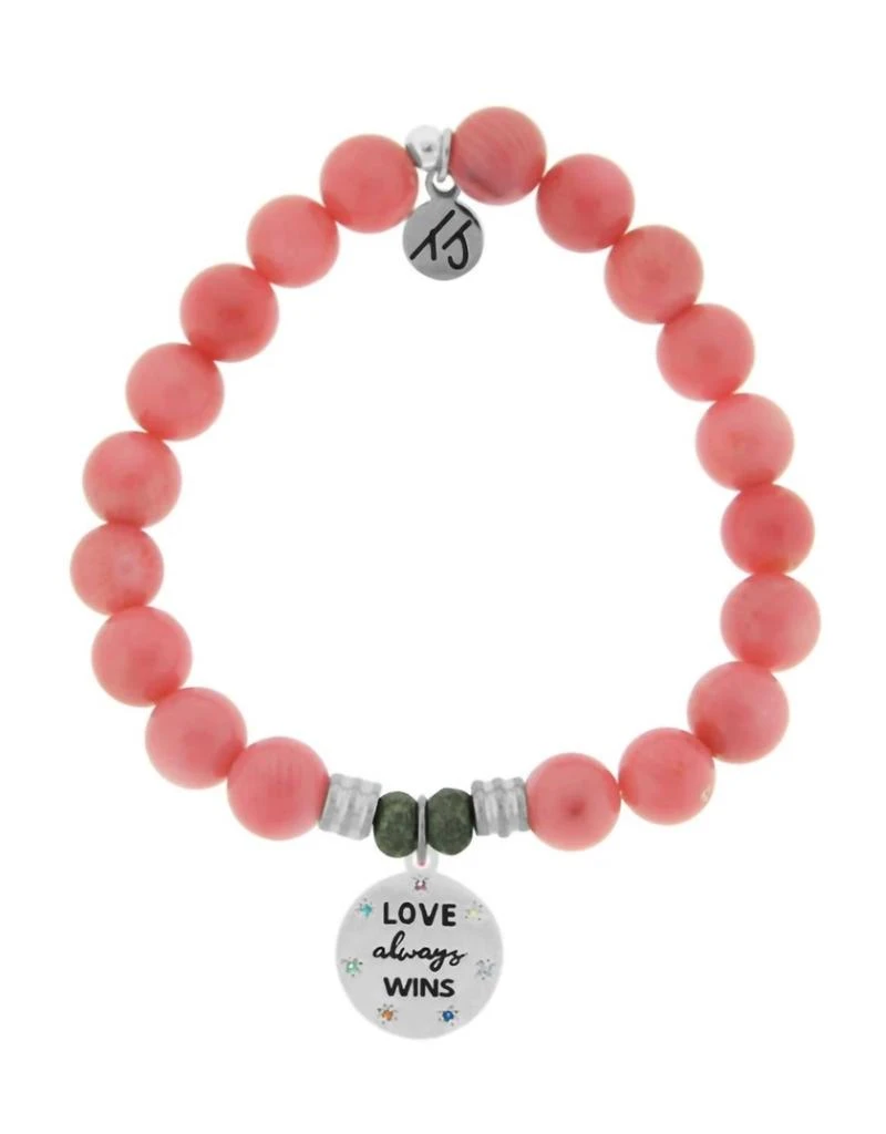 T. Jazelle Love Always Wins Bracelet In Pink Coral