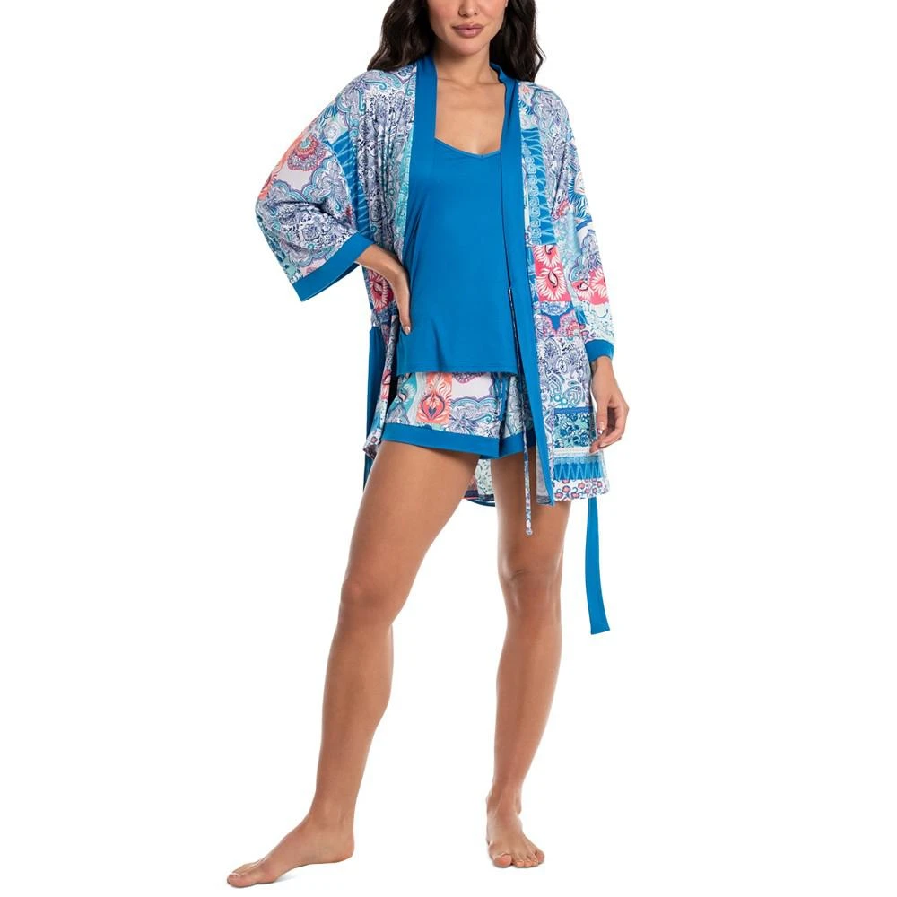 Linea Donatella Women's 3-Pc. Printed Travel Sleep Set 3