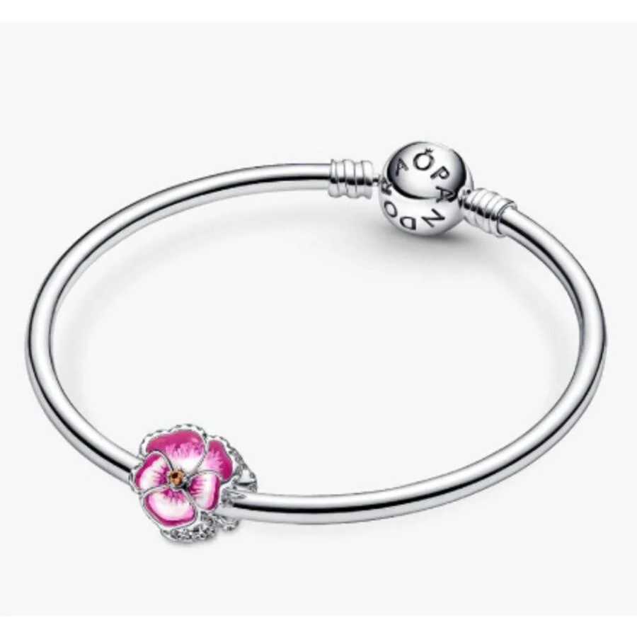 PANDORA Pansy Sterling Silver Charm 3