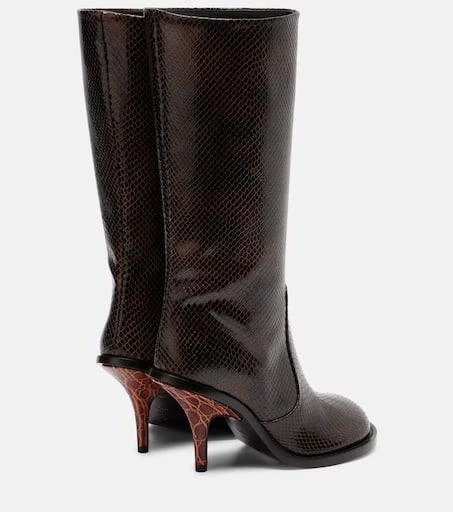 Dries Van Noten Snake-effect leather knee-high boots 2