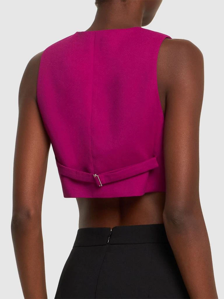 THE ANDAMANE Nadine Cropped Crepe Satin Vest 2