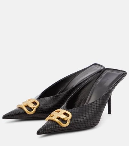 Balenciaga Square Knife BB 80 metallic leather mules 5