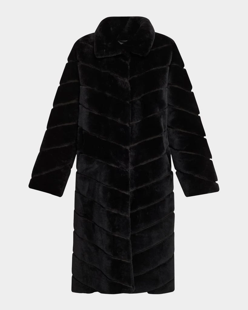 Gorski Reversible Chevron Lamb Shearling Coat 1