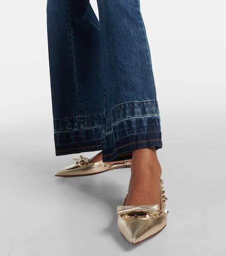 Valentino Rockstud metallic leather slingback flats 7