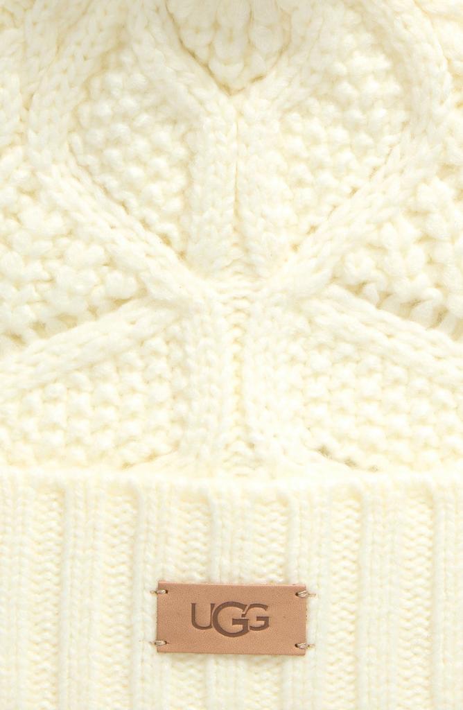 UGG Faux Fur Pompom Cable Knit Beanie