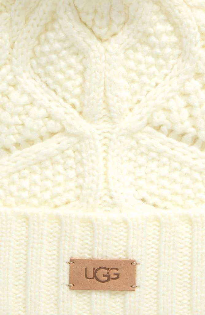 UGG Faux Fur Pompom Cable Knit Beanie 2