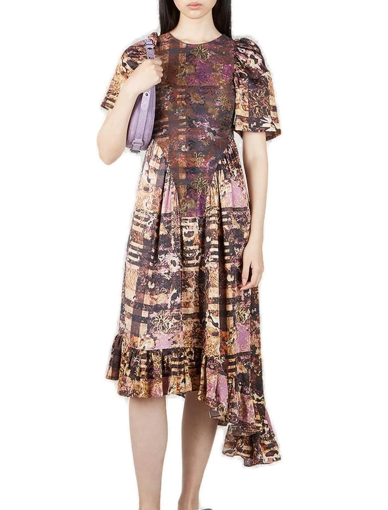 Collina Strada Collina Strada Mix-Print Asymmetric Ruffled Midi Dress 4