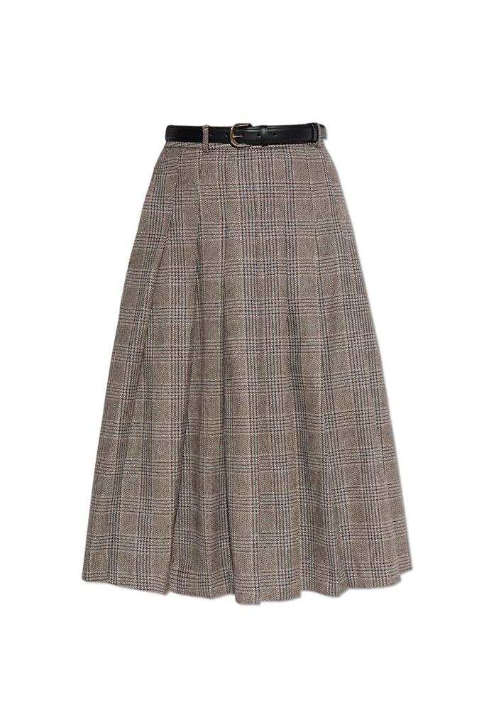 Self-Portrait｜SKIRTS (CHECK PLEATED MIDI SKIRT (RS25100 Black Herringbone Midi Skirt – self-portrait-US