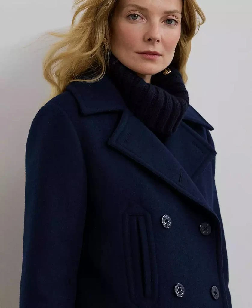 Ralph Lauren Women's Wool-Blend Twill Peacoat 4