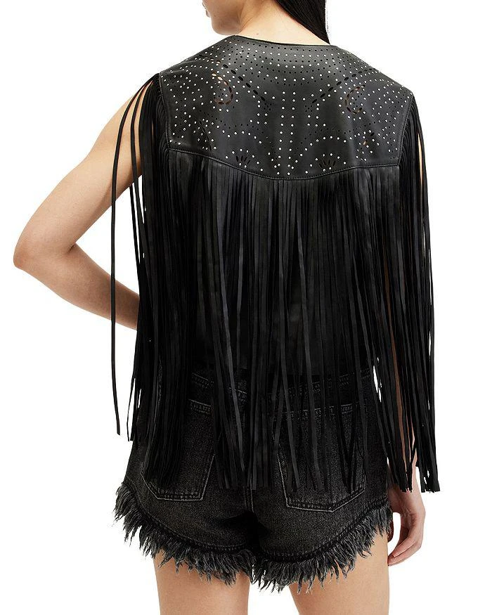 ALL SAINTS Elias Astral Leather Fringe Vest 3