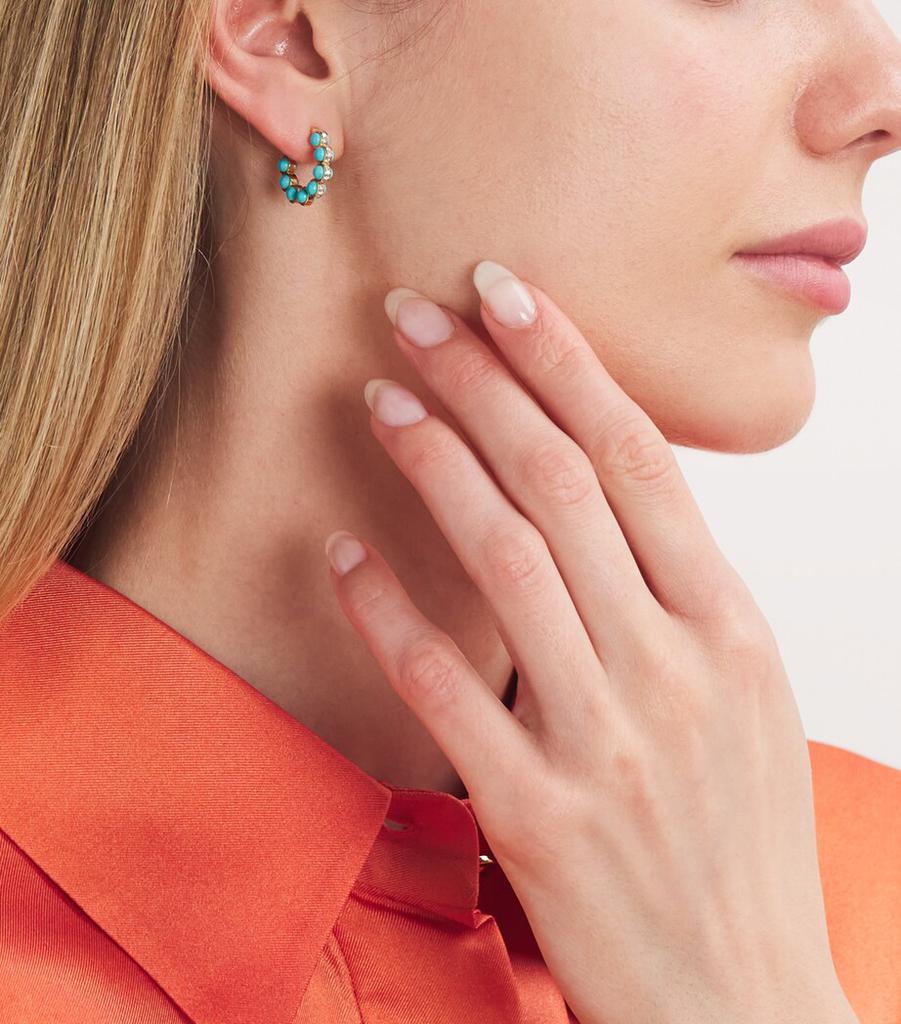L'ATELIER NAWBAR Yellow Gold and Diamond Atoms Hoop Earrings