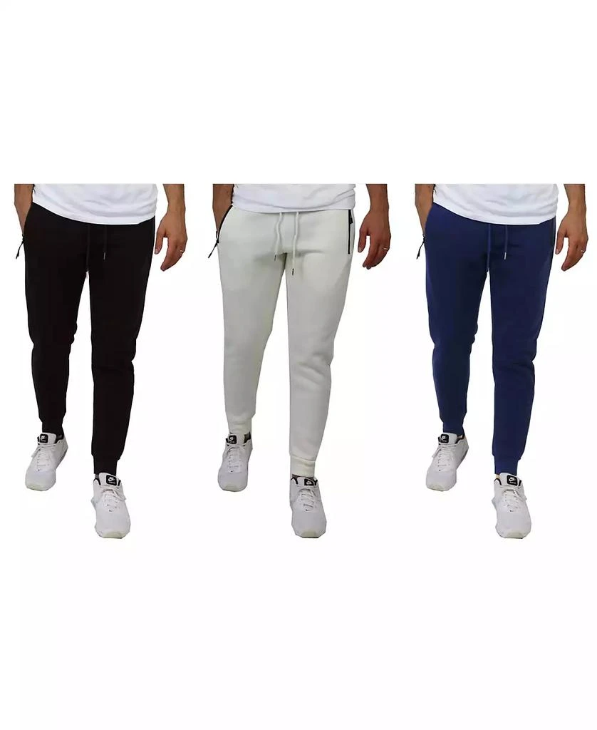 Galaxy By Harvic Men's Pro Star Slim Fit Fleece Lined Jogger Sweatpants, Pack of 3 1