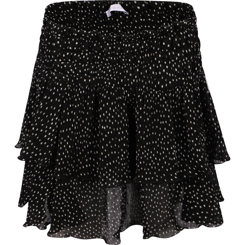 LuLu By Miss Grant Polka dot ruffled skirt in black and white