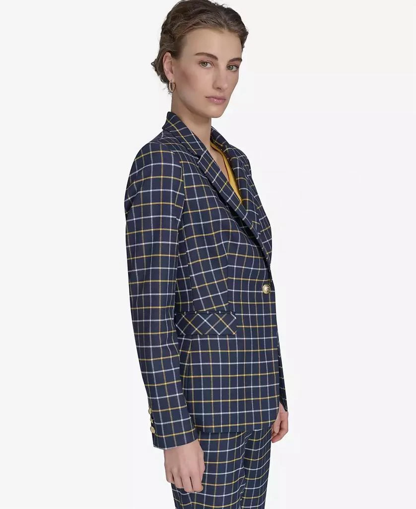 Tommy Hilfiger Women's Plaid-Print Slim-Fit Single-Button Blazer 6