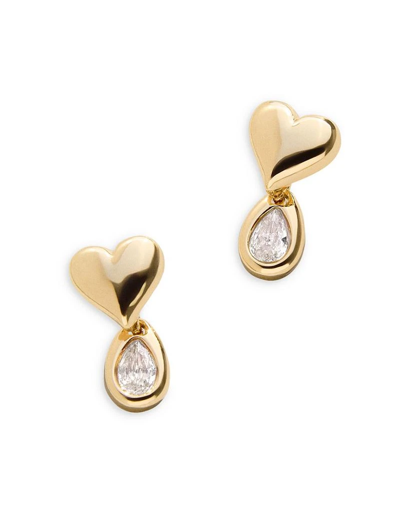 BAUBLEBAR Athena Cubic Zirconia Heart Bezel Drop Earrings 1