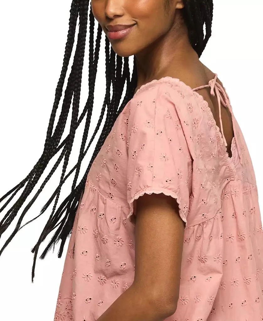 Lucky Brand Women
s Eyelet Babydoll V-Neck Top 4