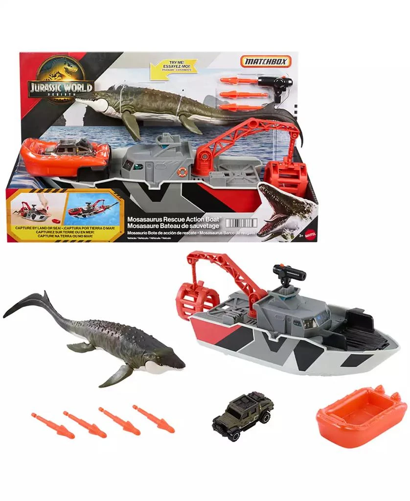 Matchbox Jurassic World Mosasaurus Rescue Action Boat Playset 1
