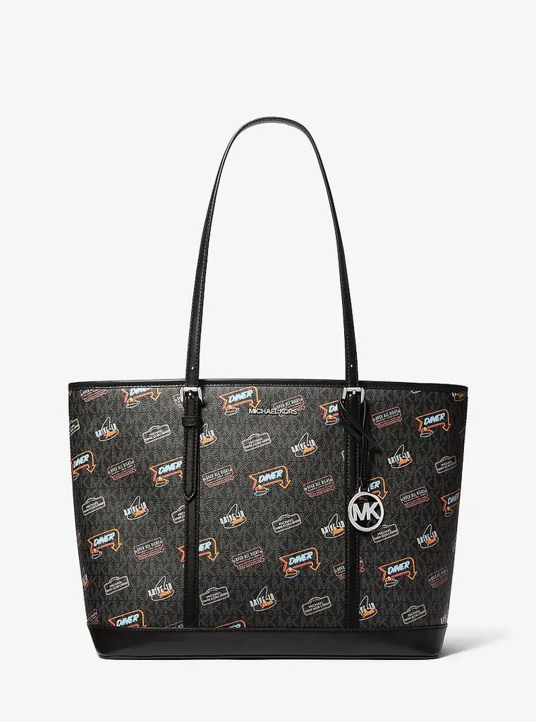 Michael Kors Jet Set Large Printed Signature Logo Tote Bag