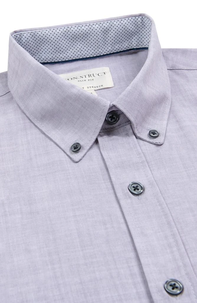 CONSTRUCT Slim Fit Four-Way Stretch Performance Chambray Short Sleeve Button-Down Shirt 5