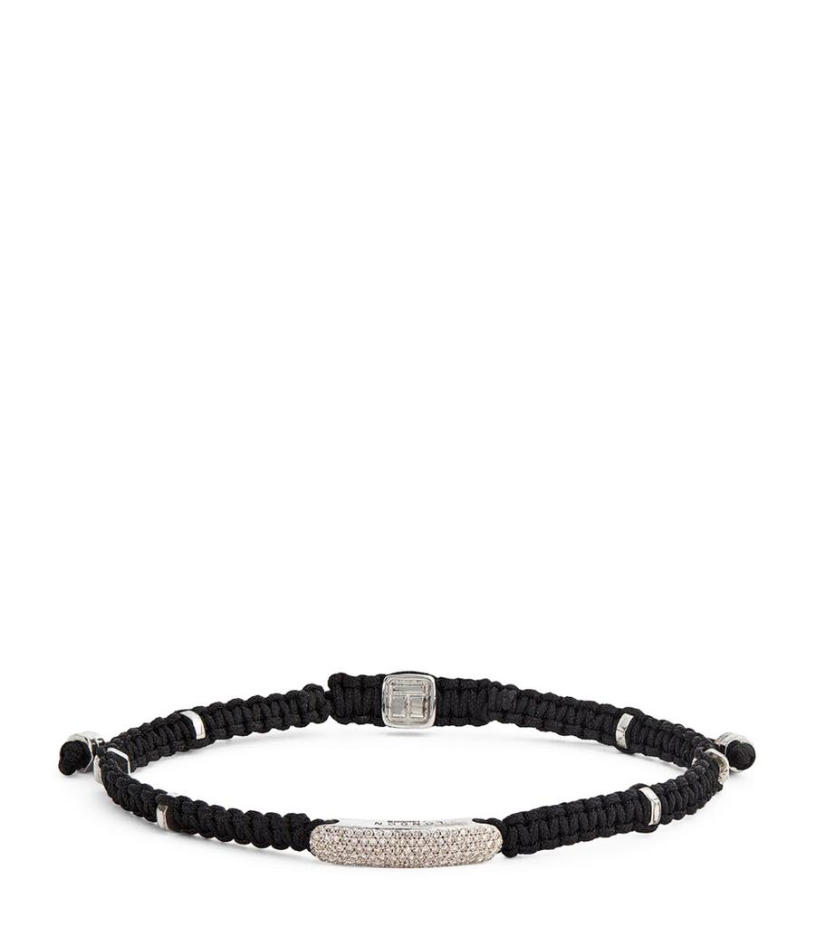 Tateossian Silver Baton Macramé Bracelet