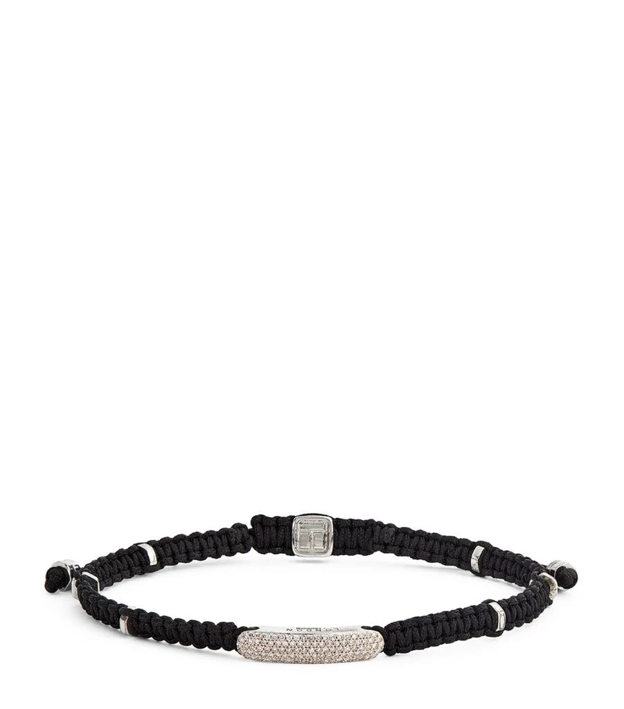 Tateossian Silver Baton Macramé Bracelet 1