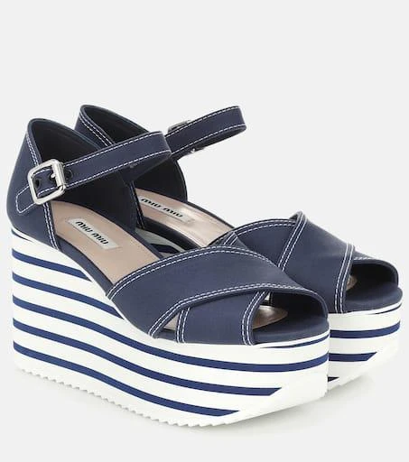 Miu Miu Cotton platform sandals 1