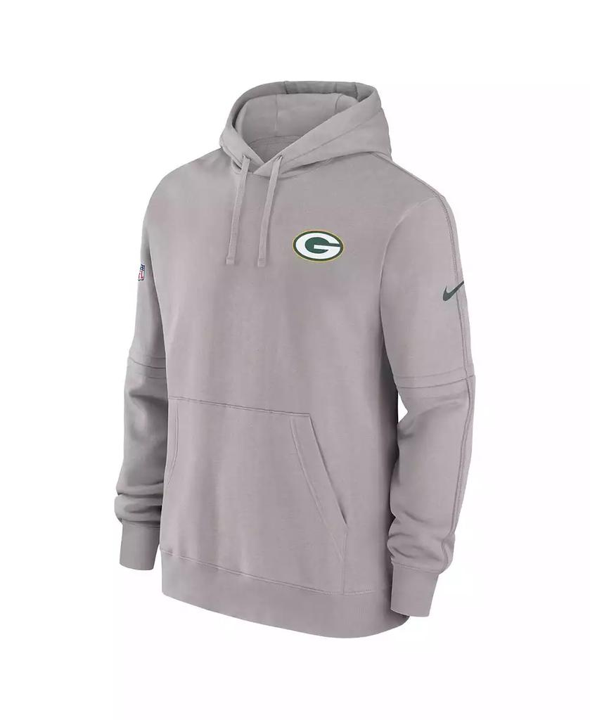 NIKE Men's Gray Green Bay Packers Sideline Club Fleece Pullover Hoodie
